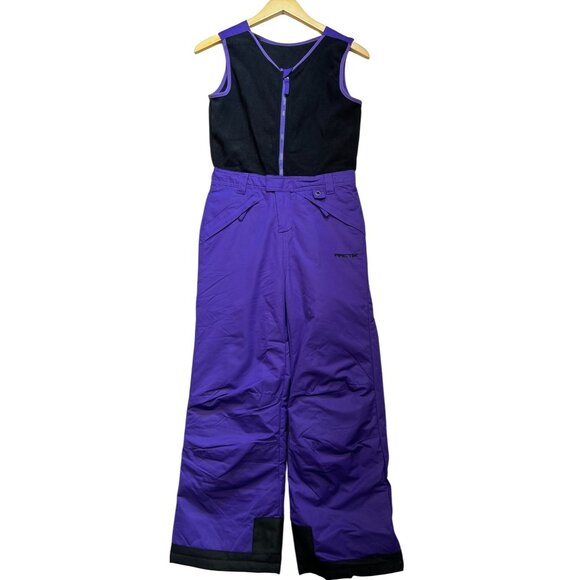 Arctix Kids Limitless Fleece Top Bib Overalls Size Medium Purple Black Zipper - Picture 1 of 12